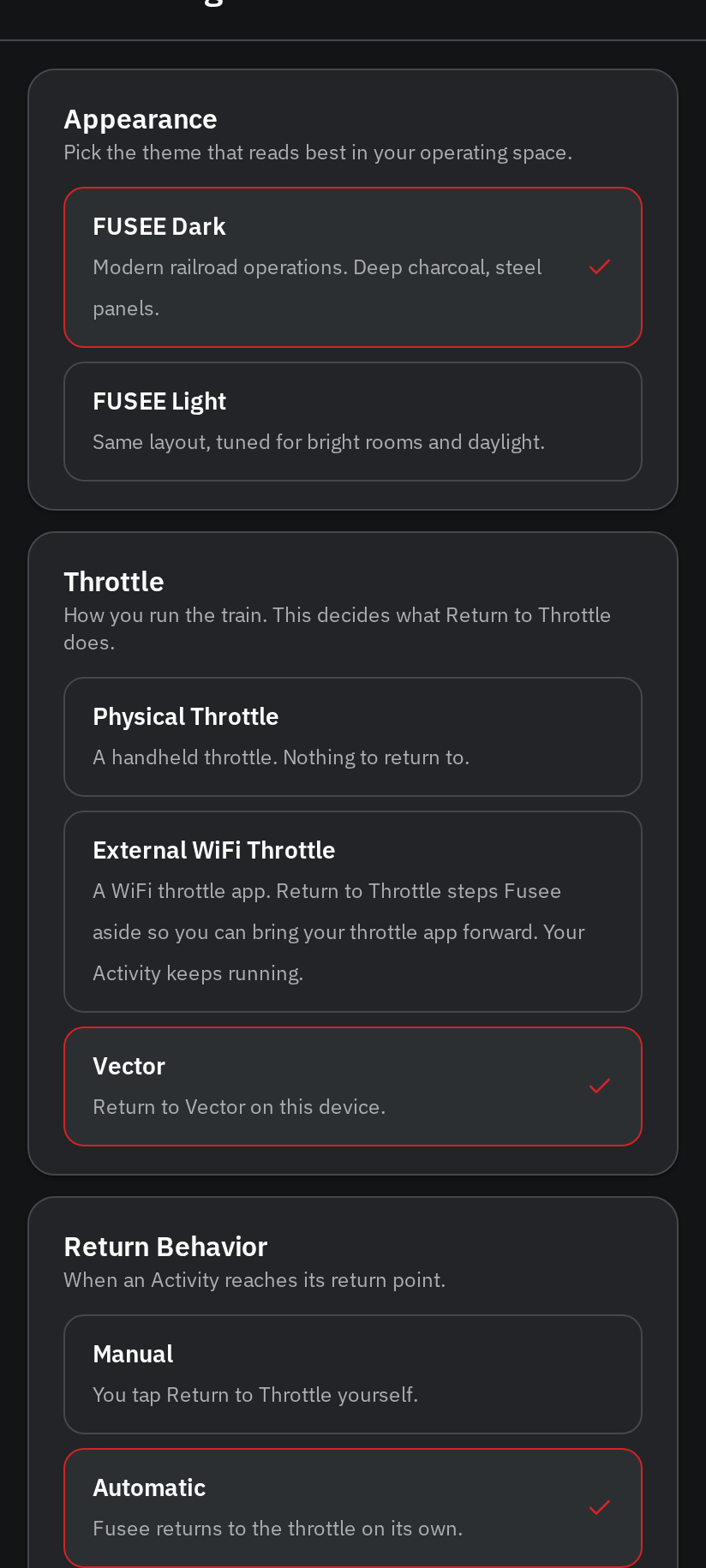 Return Behavior with Automatic selected