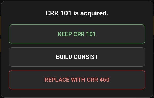 Figure 11.4 — Keep what you have, build a consist from both, or replace.