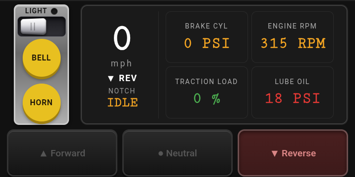 Figure 12.2 — Reverse lit; readout reads REV.
