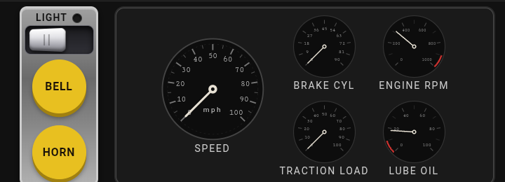 Figure 12.4 — Analog display style on the Diesel throttle.