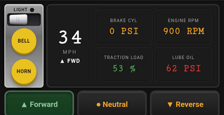 Figure 18.3 — Detent 8: 34 mph, about as fast as a switcher wants to go.