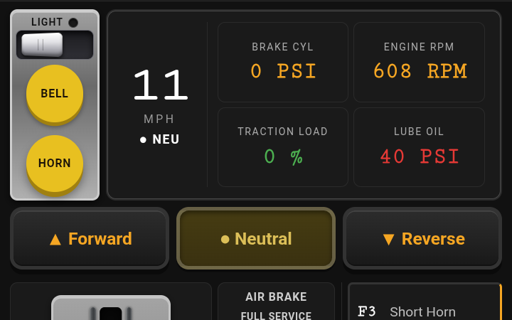 Figure 18.4 — Neutral: coasting at 11 mph, traction load zero.