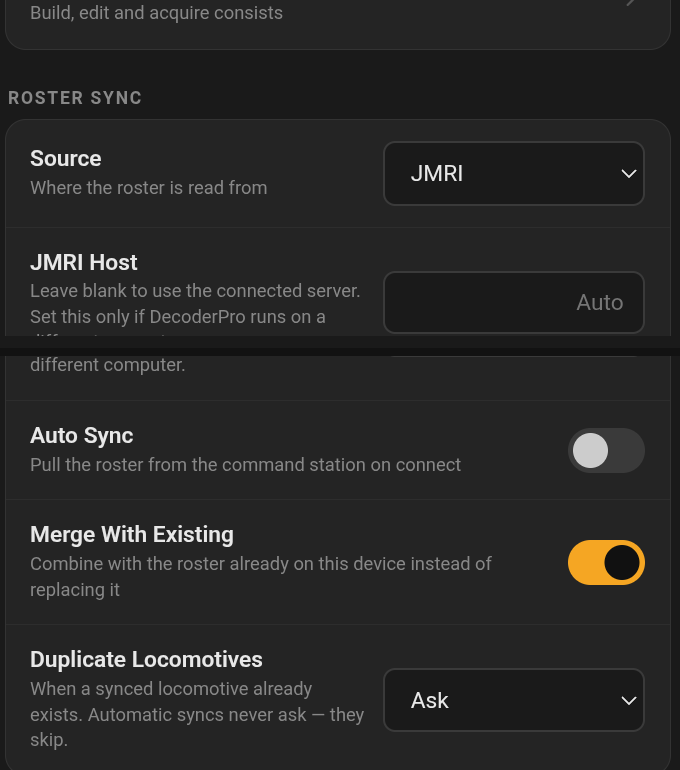 Figure 9.3 — Roster Sync settings.